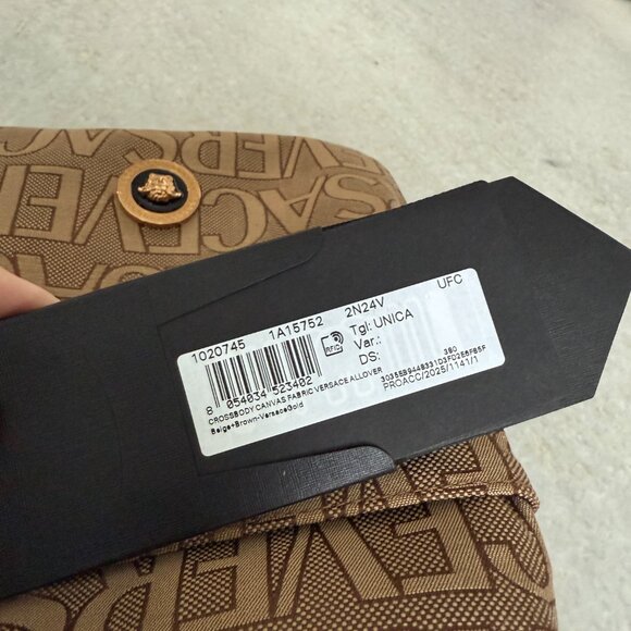 Versace 1020745 La Medusa Canvas Fabric Logo Crossbody All over Bag - Picture 16 of 16